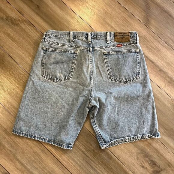 Wrangler Medium Light Wash Y2K Denim Cargo Shorts‎ Men 36 - Picture 4 of 5
